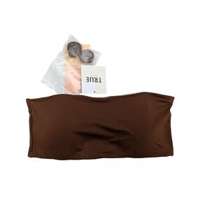 True & Co Convertible‎ Bandeau Bra Size X-Small Brown NWT $58